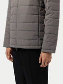 Men's CashmereTECH Jacket Dim Gray worn by model, detail view on white background