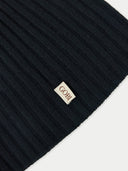 Cashmere Rib Knit Hat Black - Gobi Cashmere