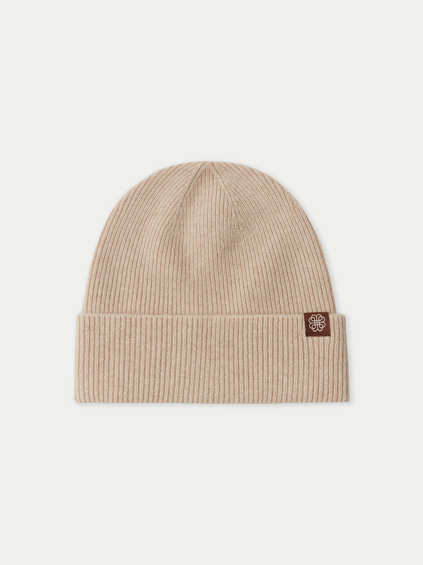 Unisex Cashmere Rib Knit Beanie Beige | GOBI Cashmere