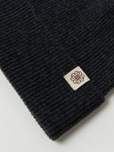 Unisex Cashmere Rib Knit Beanie Charcoal - GOBI Cashmere