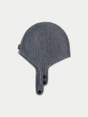 Unisex Cashmere Knitted Aviator Cap Dim Gray - Gobi Cashmere