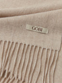 Unisex Organic Fringed Cashmere Woven Scarf Warm Grey - Gobi Cashmere