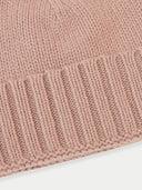 Women's Cashmere Rib Knit Hat Adobe Rose  detail view on white background