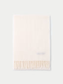 Organic Colour Cashmere Woven Scarf Off White - Gobi Cashmere