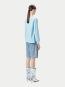 Women's Boatneck Cotton Silk Cashmere Blend Sweater Aquamarine - Gobi Cashmere