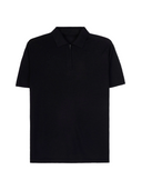 Cashmere Silk Half-Zip Polo Top Black - Gobi Cashmere