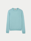 Women's Seledan Cashmere Crew Neck Sweater detail view on white background.