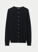 Women's Cashmere Crewneck Cardigan   detail view on white background