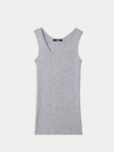 Women's Lightweight Cashmere Silk Tank Top Vapor Blue  detail view on white backround