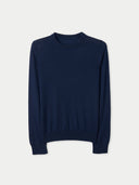 Women Mood Indigo C-Neck  Cashmere Sweater detail view on white background
