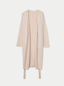 Women's Long Maternity Cashmere Robe Beige detail view on white background