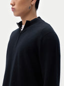 Cashmere Half-Zip Sweater Black - Gobi Cashmere