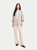 Women's Patch Pocket Cashmere Poncho Jacket Dawn Blue worn by model front view on white background