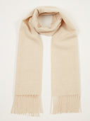 Organic Colour Cashmere Fringed Scarf Beige - Gobi Cashmere