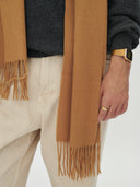 Cashmere Fringed Scarf Almond - Gobi Cashmere