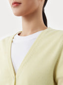 Women's Cashmere V-neck Cardigan Tender Yellow - Gobi Cashmere