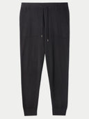 Men's Cashmere Jogger Black detail view on white background